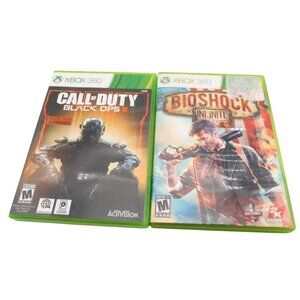 Set of 2 Xbox 360 Games Call of Duty Black Ops Bioshock Infinite Rated M Tested
